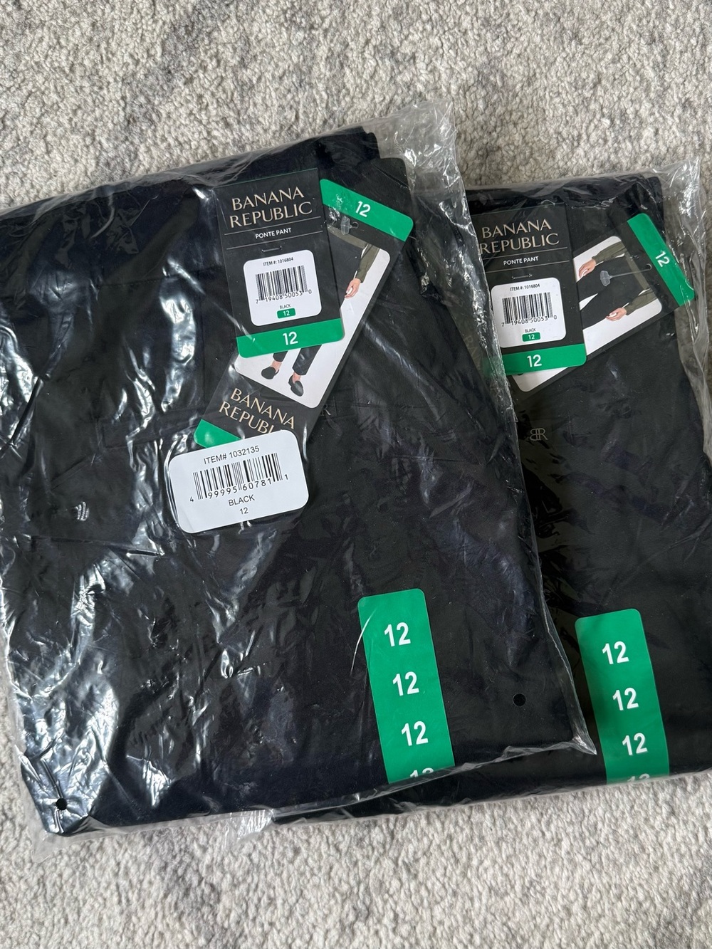 2 Pairs of Banana Republic Women’s Black Ponte Pants - Size 12